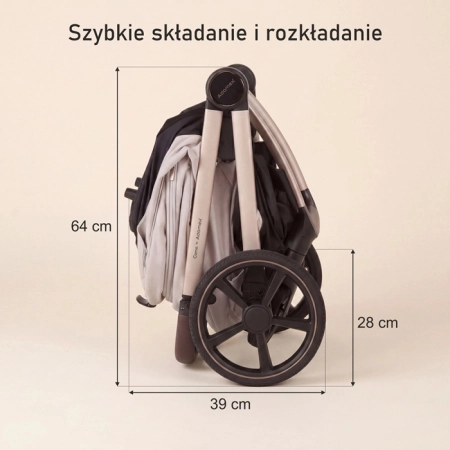 Adamex Como Natura Beige wózek 2w1 składany razem z gondolą