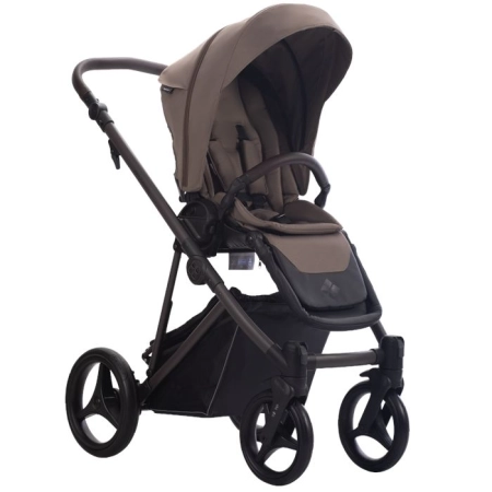 Bebetto Pelpasso Brown 11 Beżowy wózek 2w1 z gondolą i spacerówką