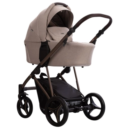 Bebetto Pelpasso Choco 01 Beżowy wózek 2w1 z gondolą i spacerówką