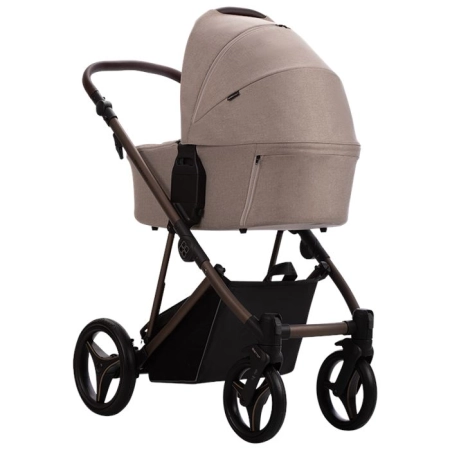 Bebetto Pelpasso Choco 01 Beżowy wózek 2w1 z gondolą i spacerówką