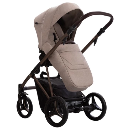 Bebetto Pelpasso Choco 01 Beżowy wózek 2w1 z gondolą i spacerówką