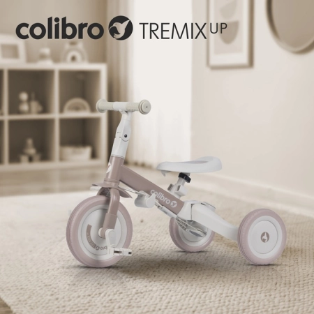 Rowerek Colibro TremixUp Mousse 6w1 biegowy lub spacerowy kolor różowo-beżowy