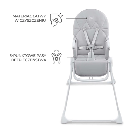 Krzesełko do karmienia Binci Black Grey czarno-szare