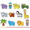 Viga Drewniane klocki zwierzęta z zoo do nawlekania 59549