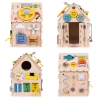 Drewniany domek manipulacyjny dla dzieci panel edukacyjny XXL 30 elementów