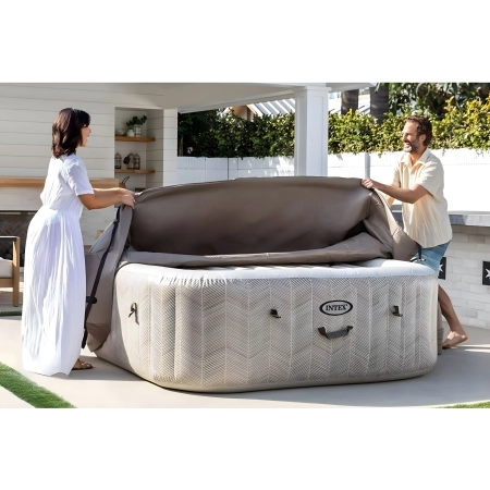 Nadmuchiwane SPA kwadratowe basen z hydromasażem 4 os. 175x71 cm akcesoria premium INTEX 28446