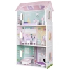 Drewniany domek dla lalek + mebelki wysoka rezydencja Jagodowa ECOTOYS