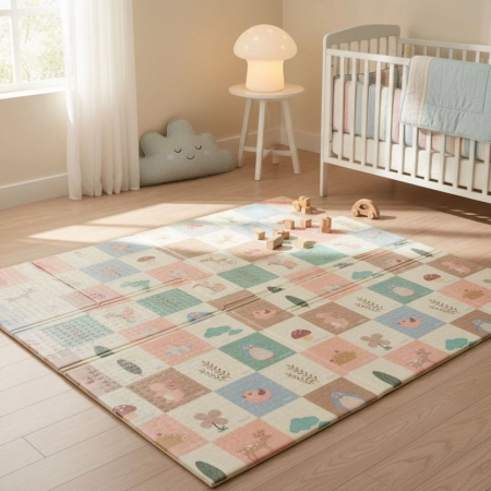 Mata piankowa dla dzieci 200x150 cm edukacyjna dwustronna składana + torba IPLAY