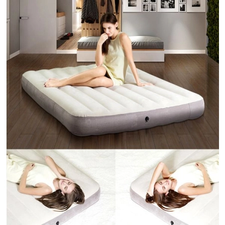 Materac welurowy do spania dwuosobowy dmuchany 203x152 cm INTEX 64103