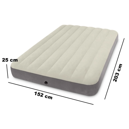 Materac welurowy do spania dwuosobowy dmuchany 203x152 cm INTEX 64103