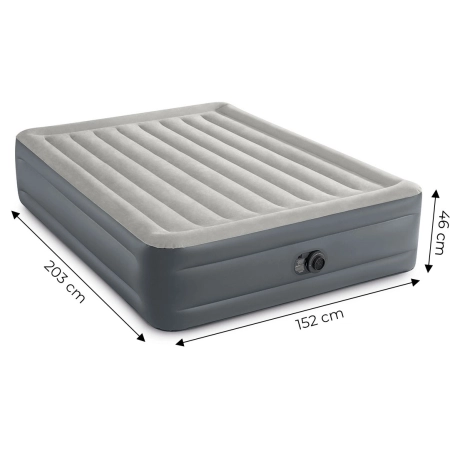 Duży dmuchany materac 203x152 cm z wbudowaną pompką INTEX 64126ND