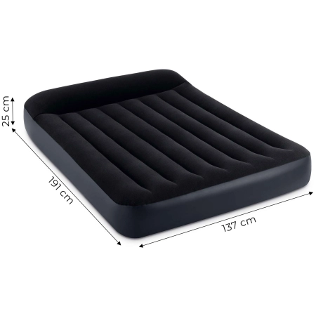 Materac dmuchany dwuosobowy 191x137x25 cm łóżko z zagłówkiem INTEX 64142