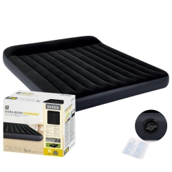 Duży materac dmuchany dwuosobowy 203x183x25 cm łóżko z zagłówkiem INTEX 64144