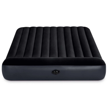 Duży materac dmuchany dwuosobowy 203x183x25 cm łóżko z zagłówkiem INTEX 64144