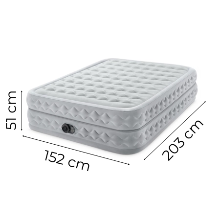 Duży materac dmuchany dwuosobowy 203x152x51 cm z wbudowaną pompką elektryczną łóżko INTEX 64490