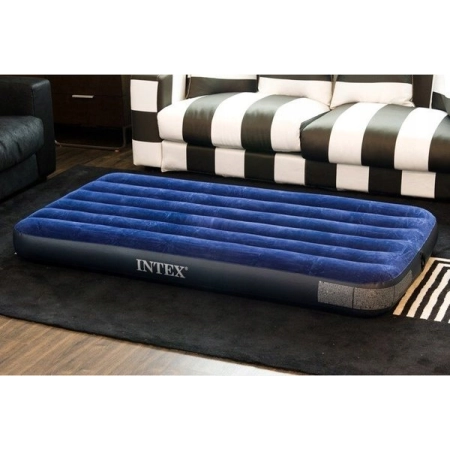 Materac dmuchany 191x76 cm łóżko do spania welurowy INTEX 64756