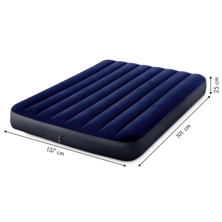 Materac dmuchany dwuosobowy welurowy 191x137 cm INTEX 64758