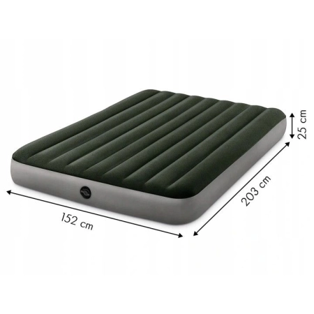 Materac duży dmuchany 203x152 cm dwuosobowy elektryczna pompka gratis INTEX 64779