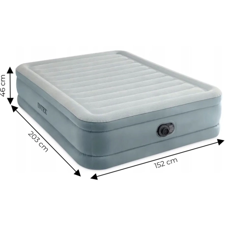 Materac dmuchany dwuosobowy 203x152x46 cm z wbudowaną pompką elektryczną INTEX 64824