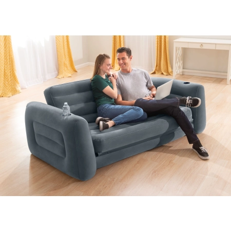 Sofa dmuchana rozkładana duże łóżko materac 2w1 INTEX 66552
