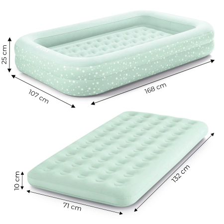 Materac dmuchany z bandami głębokie łóżko dla dziecka + pompka INTEX 66810