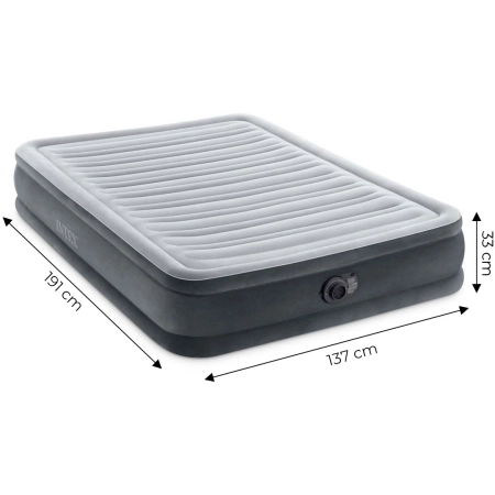 Materac łóżko do spania dwuosobowy z pompką automatyczną 191x137 cm INTEX 67768