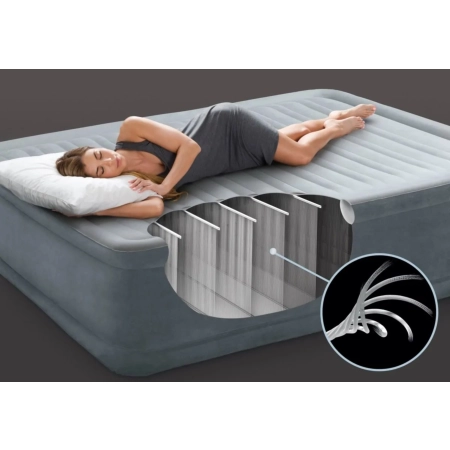 Materac łóżko do spania dwuosobowy z pompką automatyczną 191x137 cm INTEX 67768