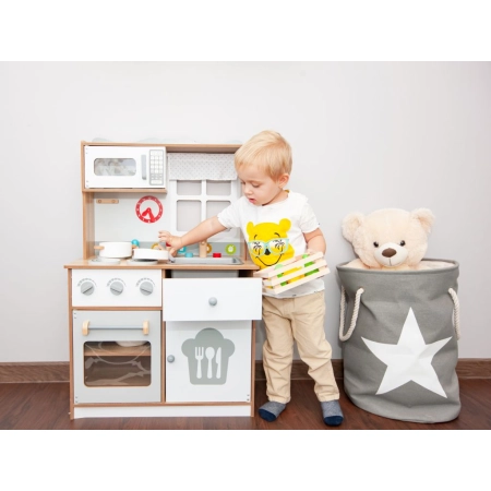 Drewniana kuchnia dla dzieci dodatkowe akcesoria ECOTOYS