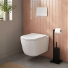 Stojak łazienkowy na papier toaletowy z uchwytem i szczotką do WC czarny ModernHome