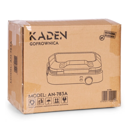 Gofrownica na 2 duże gofry nieprzywierająca powłoka regulacja temperatury 1200W KADEN