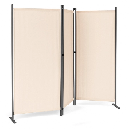 Składany parawan ogrodowy pokojowy 3-panelowy 167x164 cm beżowy MultiGarden