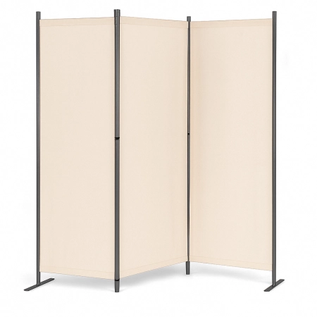 Składany parawan ogrodowy pokojowy 3-panelowy 167x164 cm beżowy MultiGarden