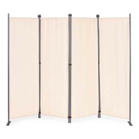 Składany parawan ogrodowy pokojowy 4-panelowy 167x216 cm beżowy MultiGarden