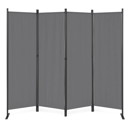 Składany parawan ogrodowy pokojowy 4-panelowy 167x216 cm szary MultiGarden