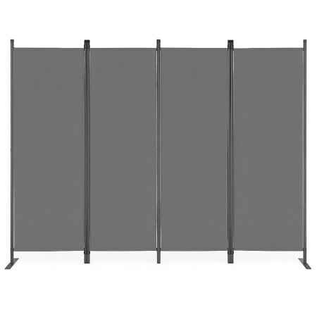 Składany parawan ogrodowy pokojowy 4-panelowy 167x216 cm szary MultiGarden
