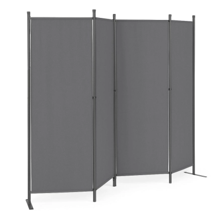 Składany parawan ogrodowy pokojowy 4-panelowy 167x216 cm szary MultiGarden
