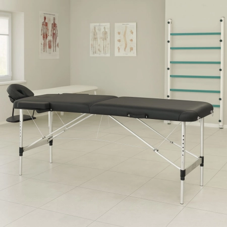 Aluminiowy stół do masażu i rehabilitacji 2-segmentowy składany w walizkę + torba ModernHome