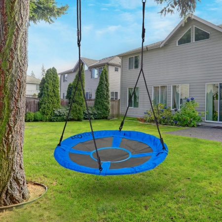 Huśtawka ogrodowa bocianie gniazdo 100 cm niebieska ECOTOYS