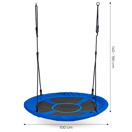 Huśtawka ogrodowa bocianie gniazdo 100 cm niebieska ECOTOYS