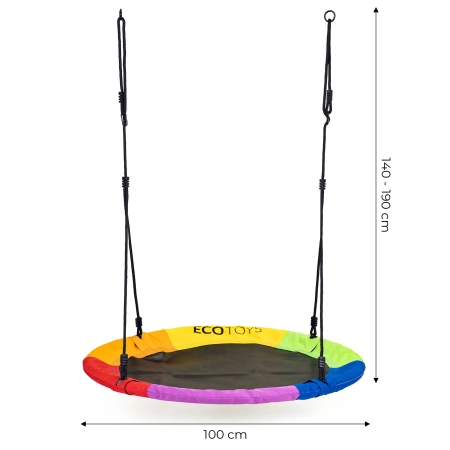 Huśtawka ogrodowa bocianie gniazdo 100 cm kolorowa ECOTOYS