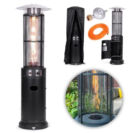Ogrzewacz parasol gazowy grzejnik 11 kW szklany na ogród patio reduktor wąż pokrowiec MultiGarden