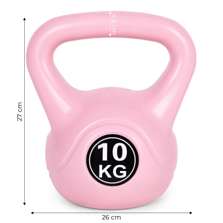 Kettlebell kettle 10 kg do ćwiczeń hantla kula odważnik obciążenie ciężar fitness różowy MOVEPRO