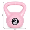 Kettlebell kettle 12 kg do ćwiczeń hantla kula odważnik obciążenie ciężar fitness różowy MOVEPRO