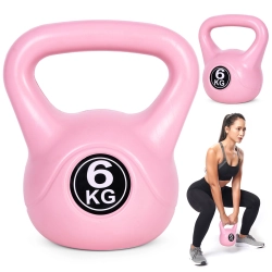 Kettlebell kettle 6 kg do ćwiczeń hantla kula odważnik obciążenie ciężar fitness różowy MOVEPRO