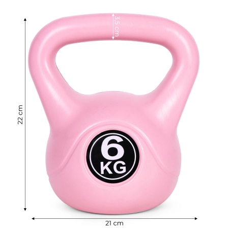 Kettlebell kettle 6 kg do ćwiczeń hantla kula odważnik obciążenie ciężar fitness różowy MOVEPRO