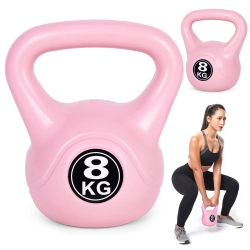 Kettlebell kettle 8 kg do ćwiczeń hantla kula odważnik obciążenie ciężar fitness różowy MOVEPRO