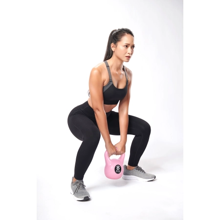 Kettlebell kettle 8 kg do ćwiczeń hantla kula odważnik obciążenie ciężar fitness różowy MOVEPRO