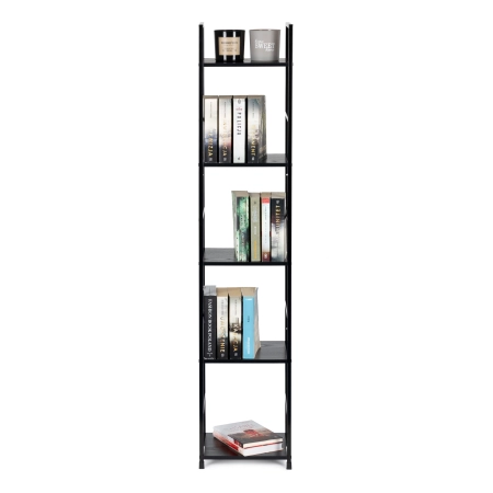 Regał drewniany nowoczesny metalowa rama LOFT 5 półek czarny ModernHome