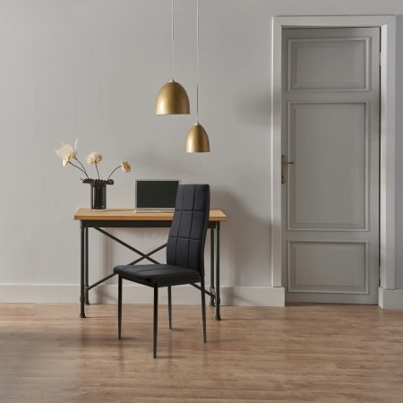 Zestaw krzesła krzesło tapicerowane do jadalni i salonu 4 sztuki czarne ModernHome