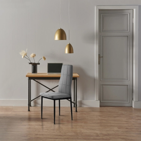 Zestaw krzesła tapicerowane do jadalni i salonu 4 sztuki szare ModernHome